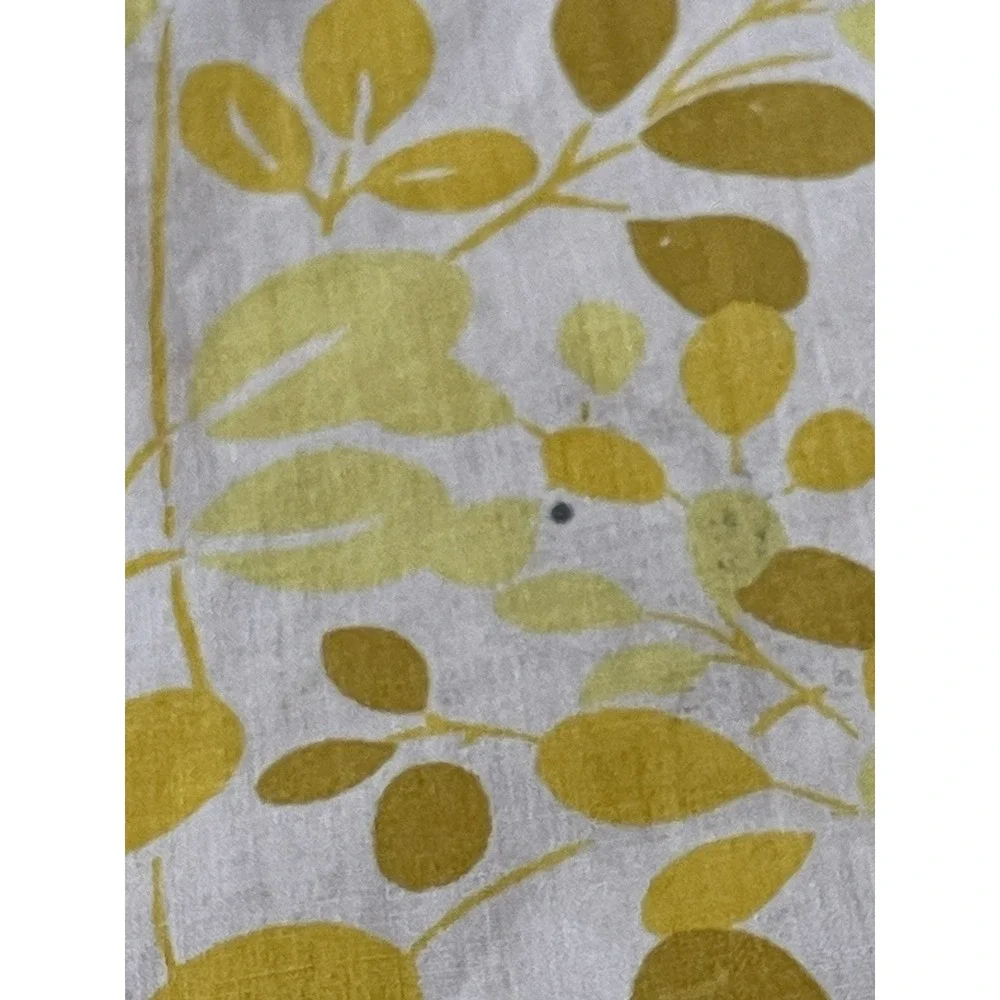 Vintage Floral Pinch Pleat Drape Panels Cotton Polyester MCM‎ Green Yellow 62